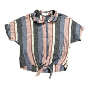 bella dahl | Short Sleeve Tie Front Shirt (14)